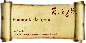 Remmert Ágnes névjegykártya