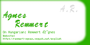 agnes remmert business card